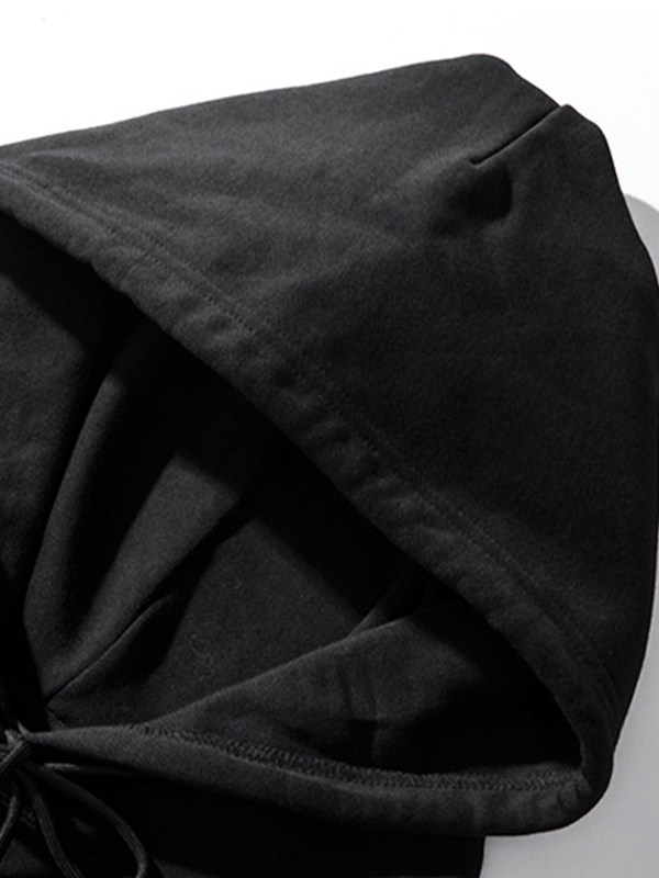 Sudadera con capucha extragrande con bolsillo canguro y estampado de color en contraste para hombre-5