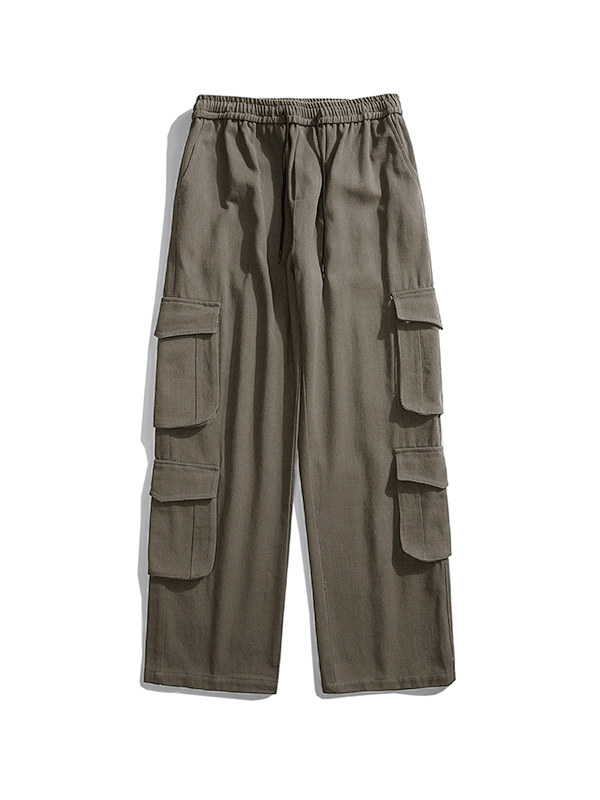 Pantalones cargo con múltiples bolsillos para hombre-4