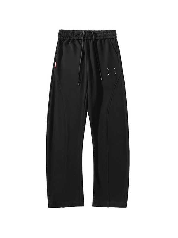 Pantalones deportivos de silueta con cordón liso para hombre-2