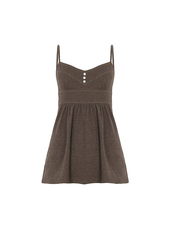Top camisola vintage con tirantes y cintura ceñida-4