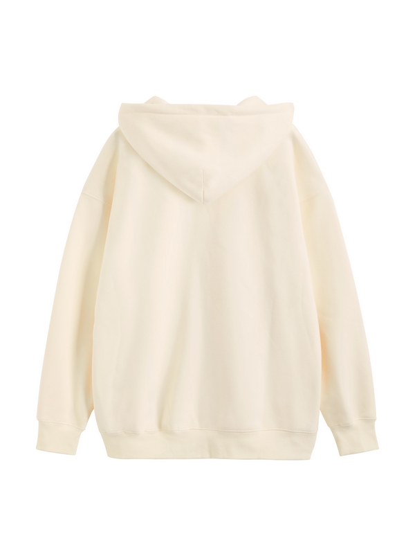 Sudadera con capucha extragrande con cordón de color liso para hombre-1