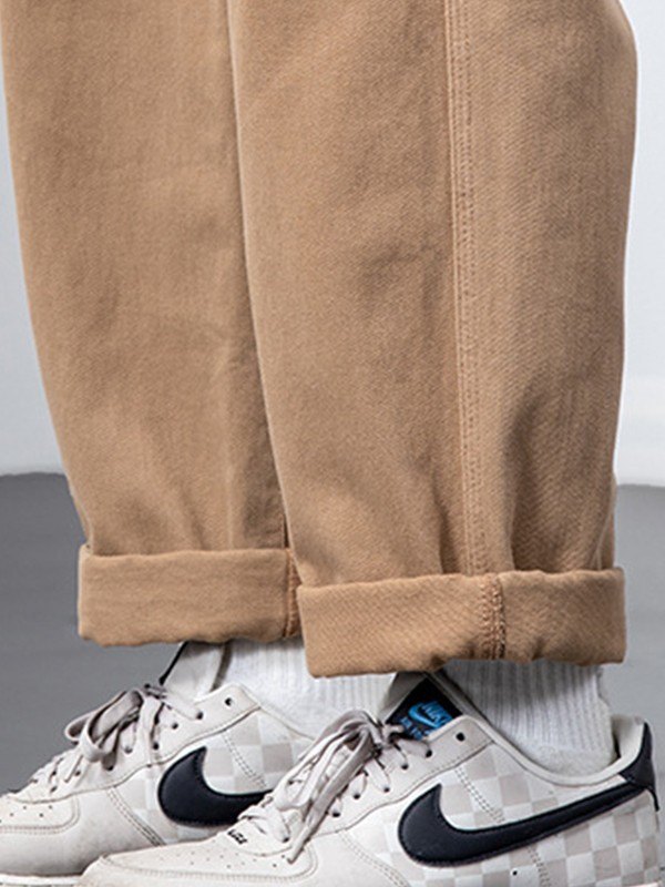 Pantalones cargo casuales de pierna recta para hombre-4