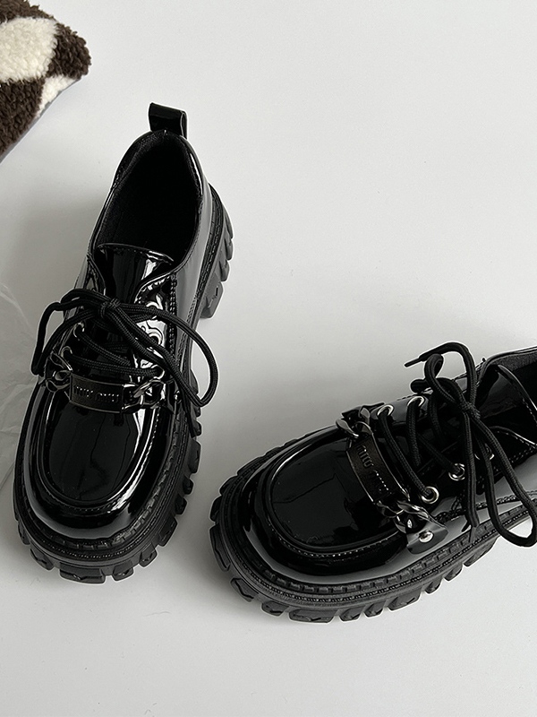 Zapatos Mary Jane con plataforma y cordones-1