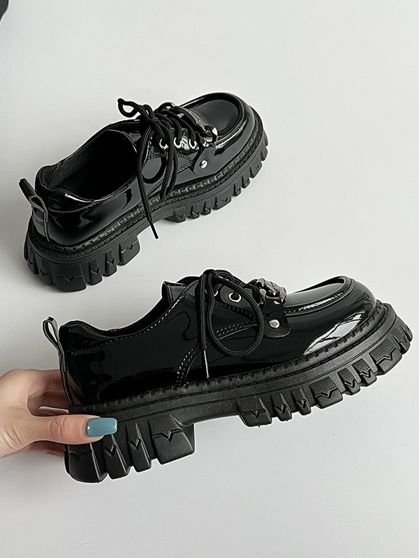Zapatos Mary Jane con plataforma y cordones-4